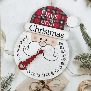Рождественское новогоднее украшение Деревянный висячий календарь обратного отсчета Домашний декор Праздничные принадлежности для вечеринок