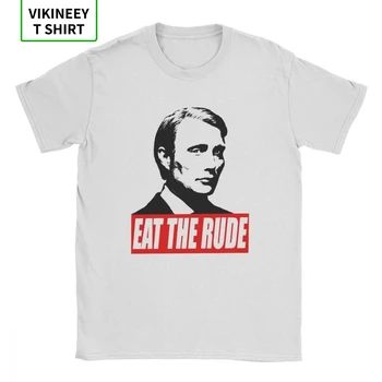 Eat The Rude Hannibal Футболка Мужские футболки из 100% хлопка Lecter Mads Horror Hannigram Футболка Футболка с коротким рукавом Одежда для взрослых