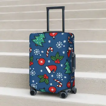 Рождественский мультяшный чехол чемодана Праздничный силуэт Практичный бизнес-протектор Багажные принадлежности Полет