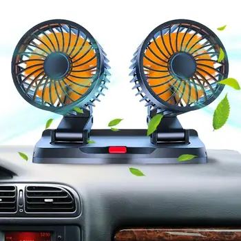 Портативный USB Автомобильный вентилятор Вращение на 360 градусов Автомобильный вентилятор 3 скорости Регулируемый сильный ветер Вентилятор для внедорожника Лодка Грузовик Седан Фургон RV