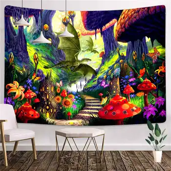 волшебный гриб гобелен научно-фантастический лес настенный гобелен декор habitacion спальня гостиная декор tapiz pared tela