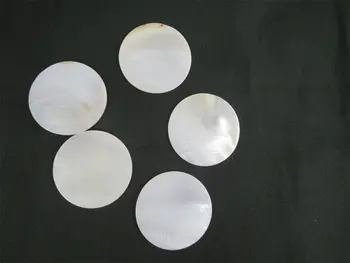 20Шт Материал инкрустации круглые точки ракушки белые перламутровые заготовки ракушек 40*40мм