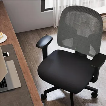 сетчатый стул Компьютерное рабочее кресло со средней спинкой с широким подлокотником и сиденьем с мягкой подушкой, вращающееся кресло руководителя для гостиной для домашнего кабинета
