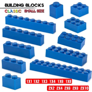 Строительный блок 1X4 1X8 2X2 2X6 отверстие Синий кирпич основные аксессуары образование творчество совместимый бренд строительный блок игрушки