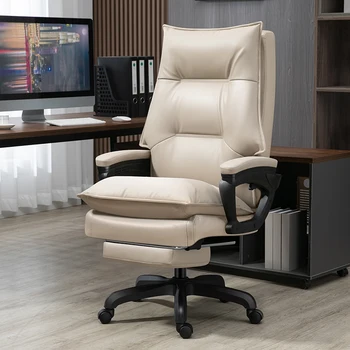 Вращающееся игровое кресло Компьютер Эргономичный кожаный салон отдыха Офисное кресло Вращающиеся колеса Silla De Oficina Офисная мебель