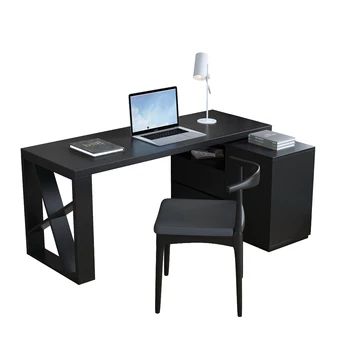 Угловой стол, домашний кабинет, письменный стол, простая современная маленькая спальня, угловой компьютерный стол