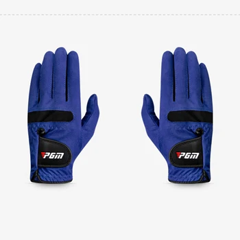 PGM Мужские перчатки для гольфа Синяя ткань из суперфибры Спортивная перчатка для рук Носить Одинарные Левая Правша Дышащий Защита от скольжения ST004