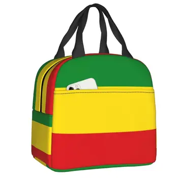 Ямайский флаг раста изолированная сумка для ланча для пикника на открытом воздухе многоразовый холодильник термо бенто коробка для женщин и детей