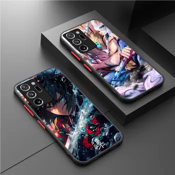 Матовый чехол для телефона для Samsung Galaxy S23 Note 20 Ultra S22 Ultra S20 FE Note 10 Plus Demon Slayer Kimetsu no Yaiba Аниме