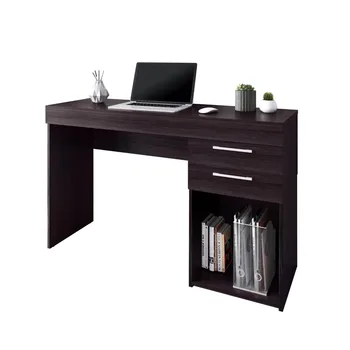 Коричневый компьютерный стол для домашнего офиса или спальни с выдвижными ящиками, идеально подходит для небольших помещений