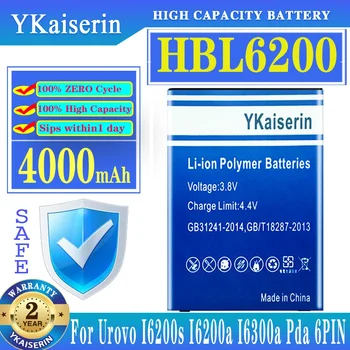 YKaiserin Аккумулятор HBL6200 HBL 6200 4000 мАч для 6-контактных батарей Urovo I6200s I6200a I6300a PDA