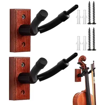  Настенная вешалка для скрипки Альт Подставка для скрипки Деревянная настенная вешалка для виолончели с бантовым крюком Сверхмощная стабильная стойка для дисплея для