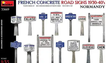 MINIART 35669 Французские бетонные дорожные знаки в масштабе 1/35 1930-40-х гг. Нормандия