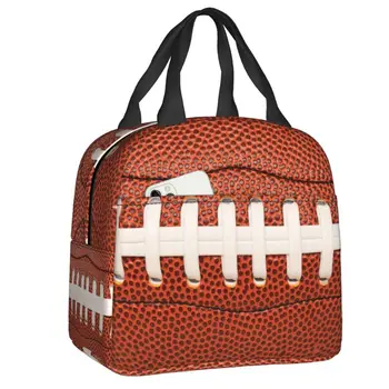  Американский футбол Спорт Изолированная сумка для ланча Портативный термоохладитель Ланч-бокс для женщин Дети Контейнер для еды Большие сумки