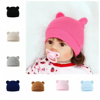 Детские подарки Детская шапочка Персонализированная хлопковая медвежья ушка Шапка для новорожденных Мини-кепка для девочек