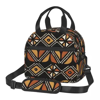 Термоизолированный ланч-бокс Ланч Сумки для женщин Африканский племенной цветочный принт Портативные сумки-холодильник Сумки для еды для работы