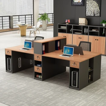 Письменный стол простой современный 6-персональный стол для персонала и стул комбинированный держатель карты персонал финансы офис 4 человека письменный стол офис