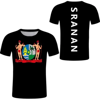Суринам на заказ Мужская футболка Зеленая прохладная уличная футболка Черная SRANAN Принт Сарнам Флаг страны Одежда