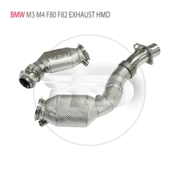 HMD Выхлопная труба с высокими эксплуатационными характеристиками для двигателя BMW M3 M4 F80 F82 S55 3.0T Автомобильные аксессуары Каталитический нейтрализатор