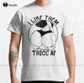 Они мне нравятся Thicc Thicc-Af Классическая футболка Футболки для женщин Мужчины Мода Мода Дизайн Повседневные футболки Топы Хипстерская одежда
