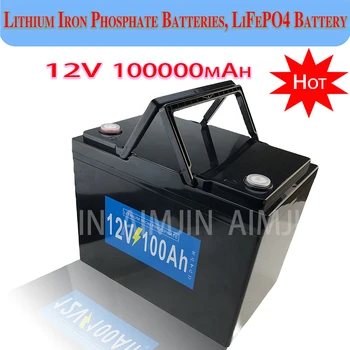 Новый аккумулятор 12 В 100 Ач LiFePO4 12,8 В встроенный аккумулятор BMS LiFePO4 для солнечной энергетической системы RV Электрический скутер