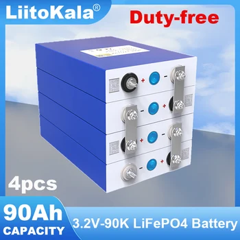 4шт LiitoKala 3,2 В 90 Ач LiFePO4 аккумулятор для 4s 12 В 24 В Литий-железный фосфа RV Солнечная энергия Кемперы Гольф-кар Внедорожный ветер