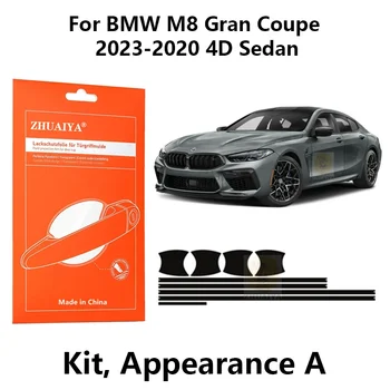 ZHUAIYA Дверные краевые щитки Дверная ручка Чашка Защитная пленка для краски TPU PPF для BMW M8 Gran Coupe 2023-2020 4D седан