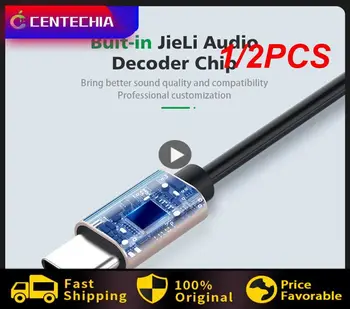  1 / 2 шт. USB Type C на 3,5 мм Aux Аудио Кабель Гарнитура Динамик Разъем для наушников Адаптер Авто Aux для S21 S20 Plus Note 20 Ultra