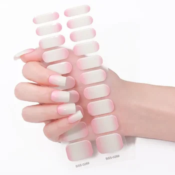  градиент блестящий розовый полуотвержденный гель наклейки для ногтей клей водонепроницаемый долговечный гель наклейки для ногтей затвердевают в УФ-лампе