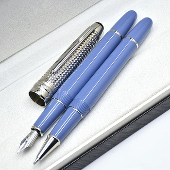 Новое поступление MB Glacier Series 145 Blue Resin Rollball Pen Special Edition Office Writing Ink Перьевые ручки с серийным номером