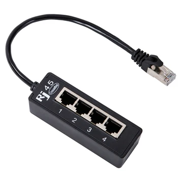 1 шт. RJ45 LAN Разъем Ethernet Сетевой разветвитель Кабель 1 Штекер К 4 Порт LAN Для Аксессуары Расширения Сети