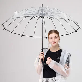 Прозрачный зонт с длинной ручкой Прямой зонт Студент