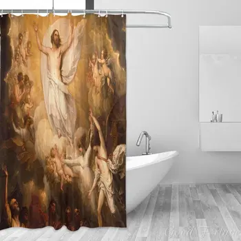 Христианин Иисус Христос Бог Водонепроницаемый занавес для душа Полиэстер Ванная комната Декор ванны