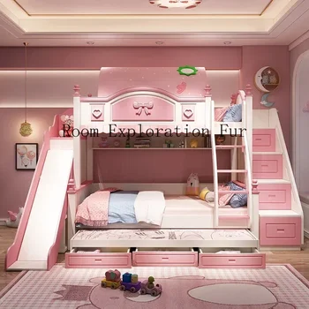Двухслойные детские кровати Princess Split Slide Up And Down Высота Двухъярусные Экономичные Детские Кровати Cama Infantil Мебель для спальни QF50TC